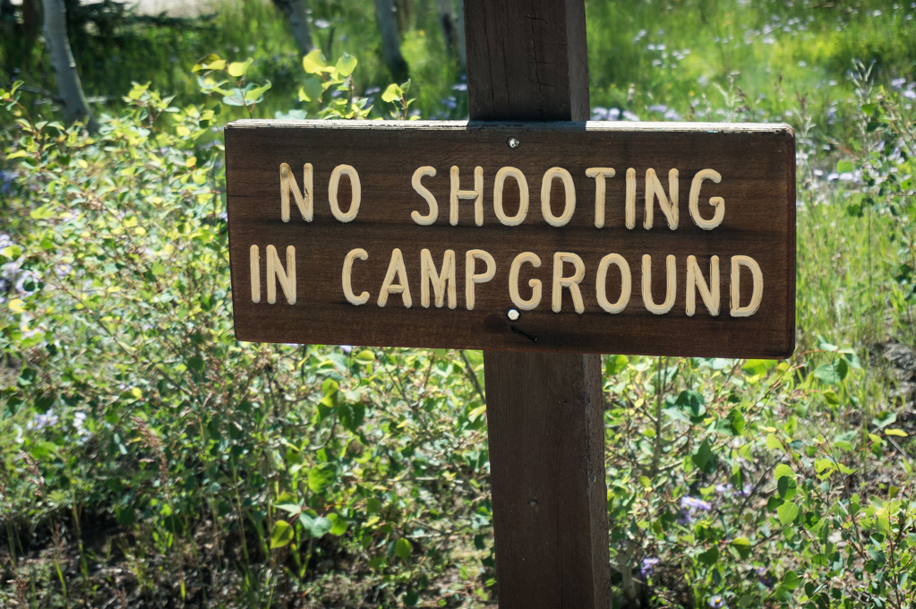 Was?! Auf diesem Campingplatz darf man nicht schiessen?? Ich habe eh nur Wassergetankt hier.